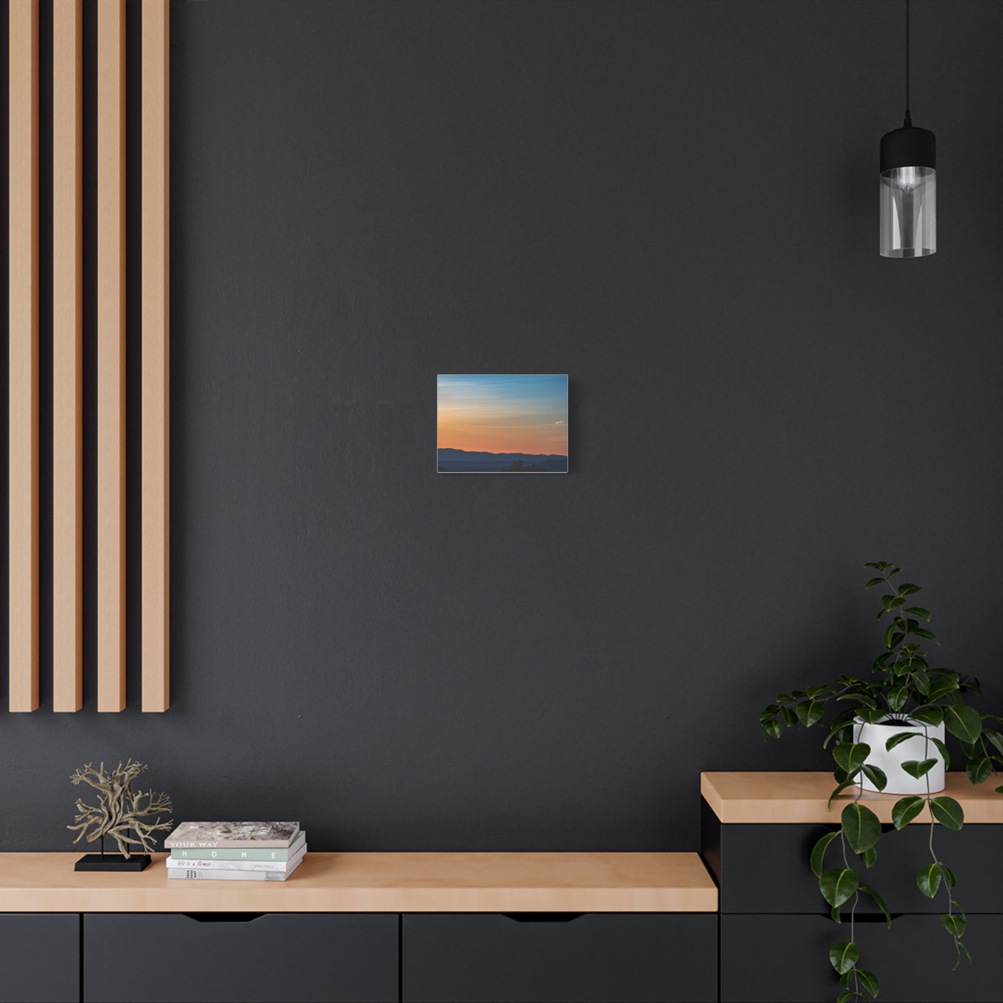 Sunset Mountain Landscape Matte Canvas Print — Stretched 1.25" Wall Art