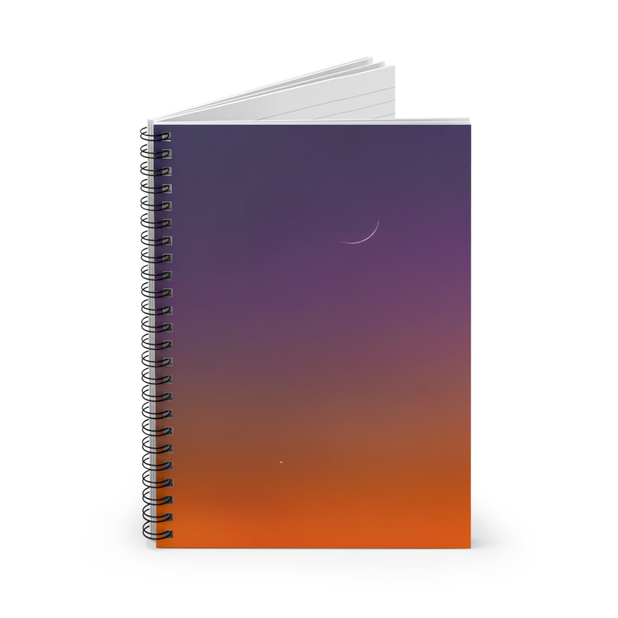 Crescent Dusk Spiral Notebook — Ruled Journal with Sunset Gradient