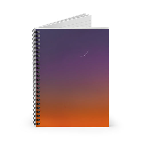 Crescent Dusk Spiral Notebook — Ruled Journal with Sunset Gradient