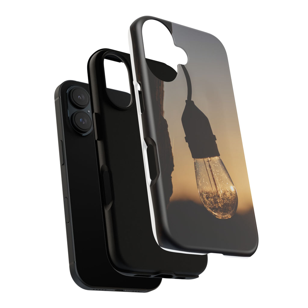 Vintage Edison Bulb Phone Case – Warm Sunset Light Protective Case