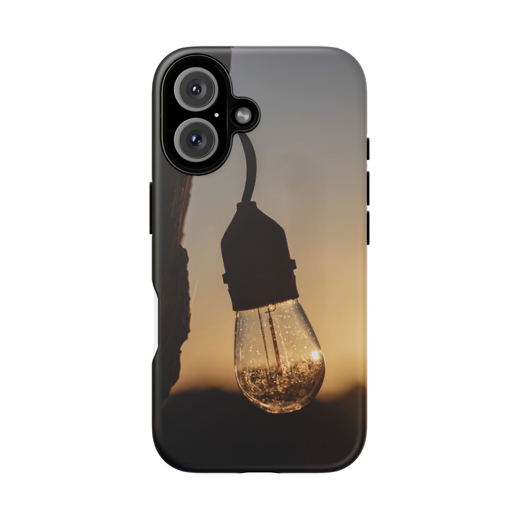 Vintage Edison Bulb Phone Case – Warm Sunset Light Protective Case