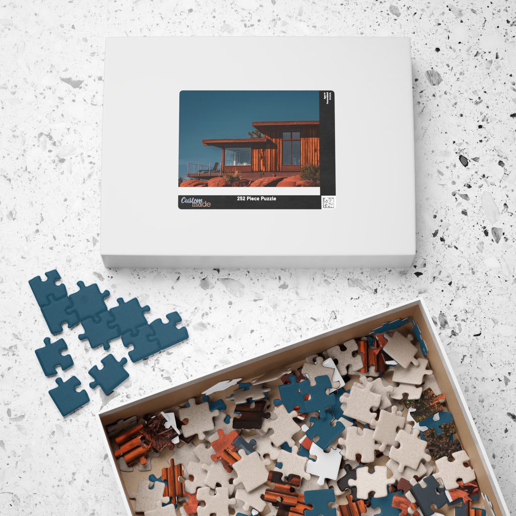 Desert Modern Cabin Jigsaw Puzzle — Scenic Sunset Home Puzzle (110–1014 pcs)