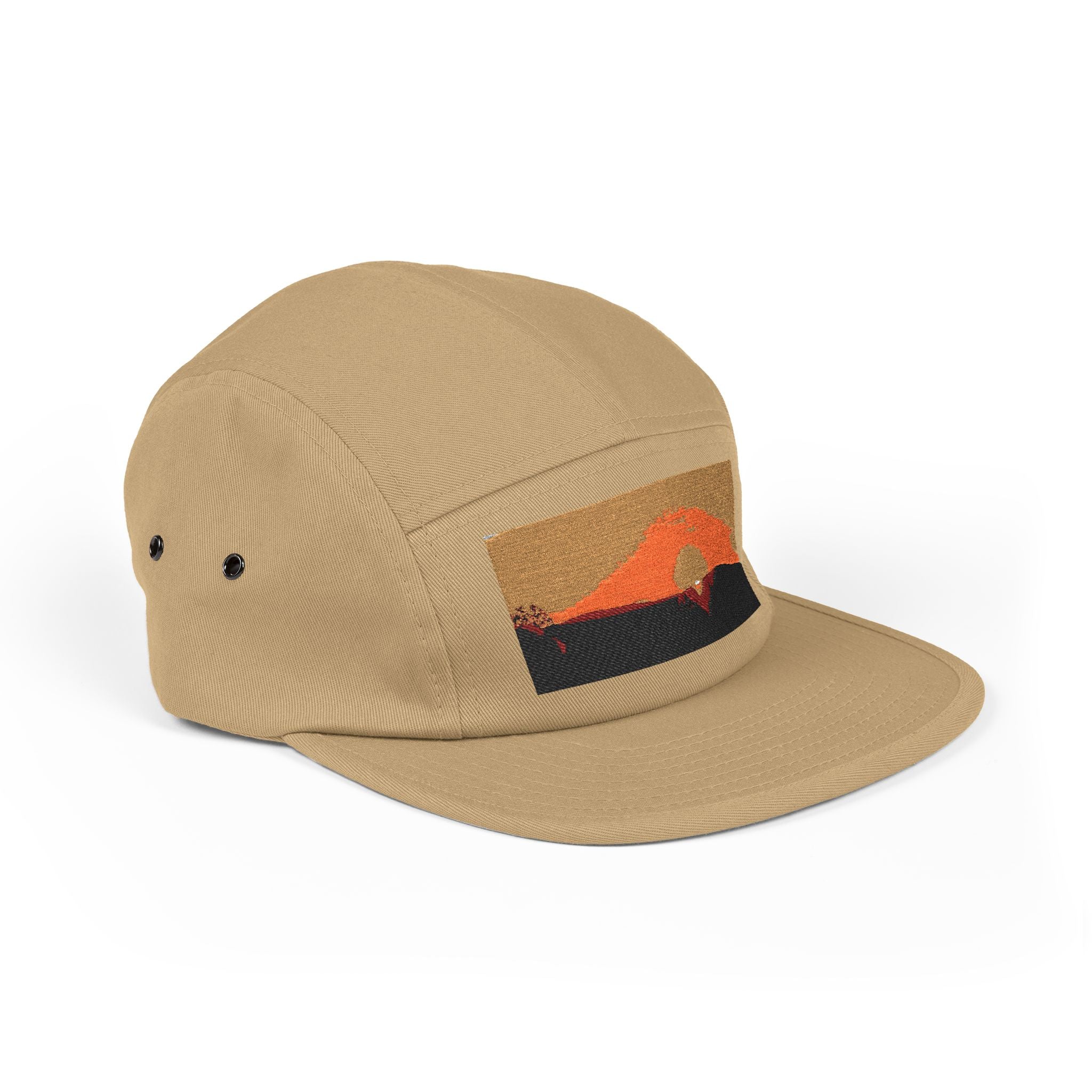 Sunset Horizon Embroidered 5-Panel Cap