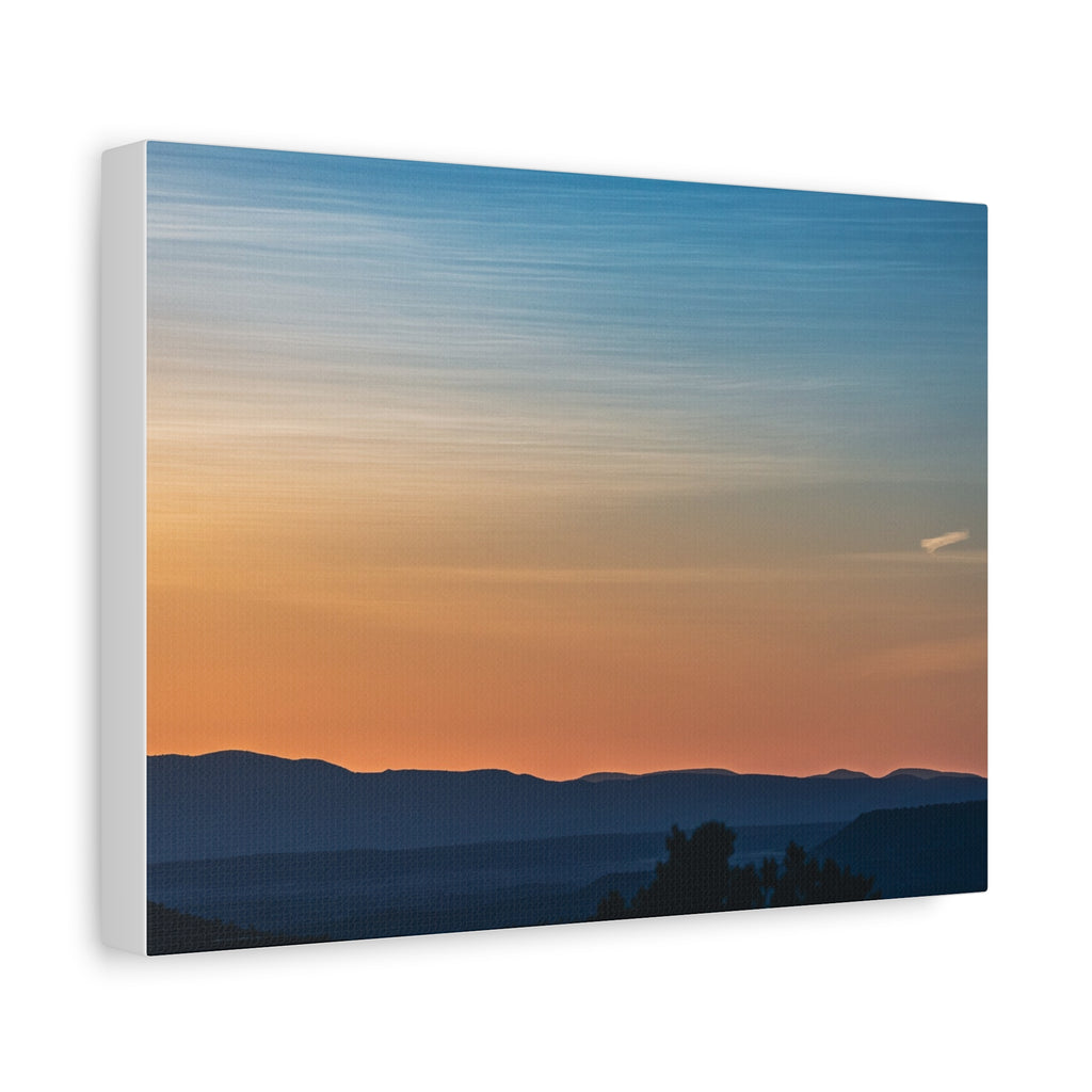Sunset Mountain Landscape Matte Canvas Print — Stretched 1.25" Wall Art