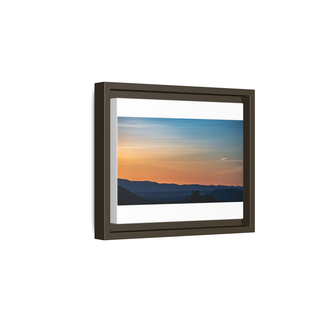 Sunset Mountain Matte Canvas Framed Print — Serene Landscape Wall Art
