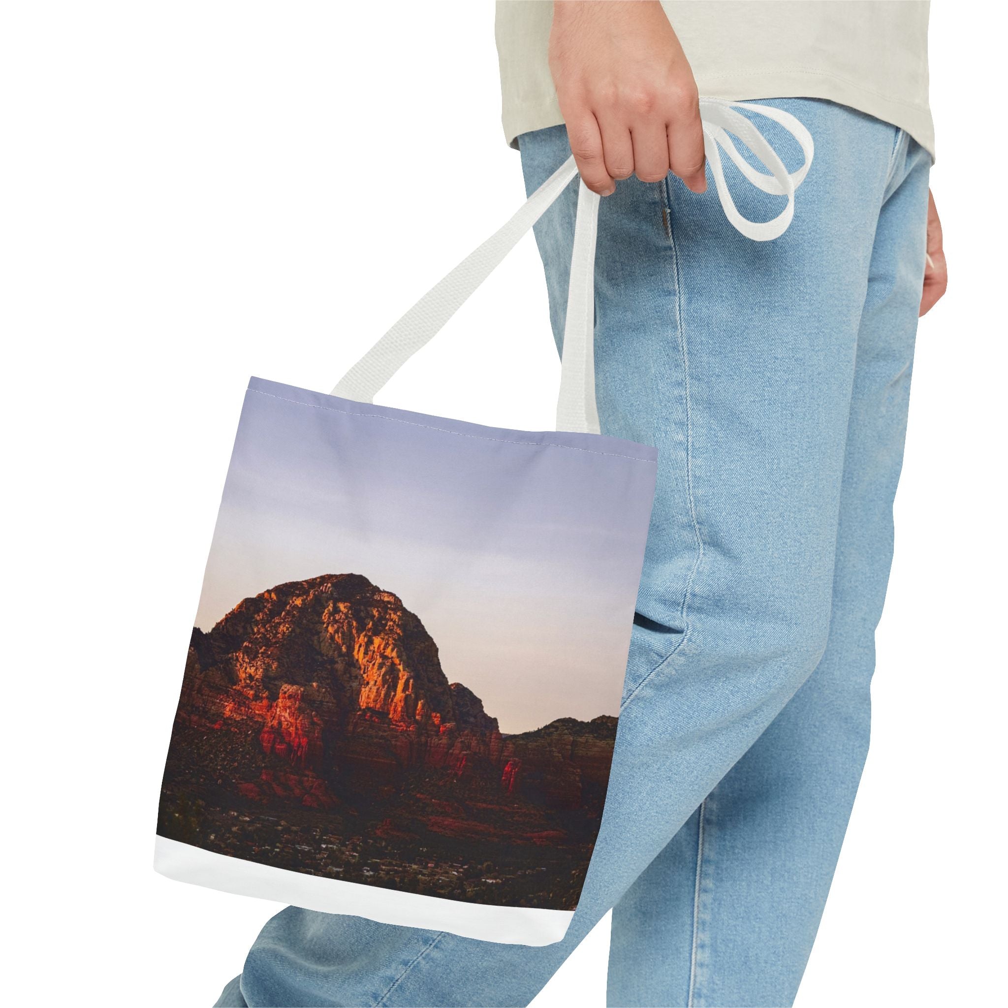 Sunset Cliff Tote Bag — Scenic Coastal Photography All-Over Print