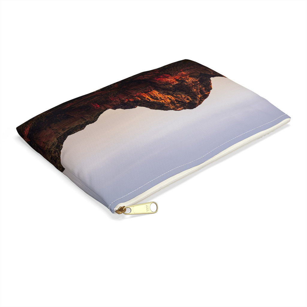 Desert Sunset Accessory Pouch — Mountain Landscape Travel Cosmetic Bag