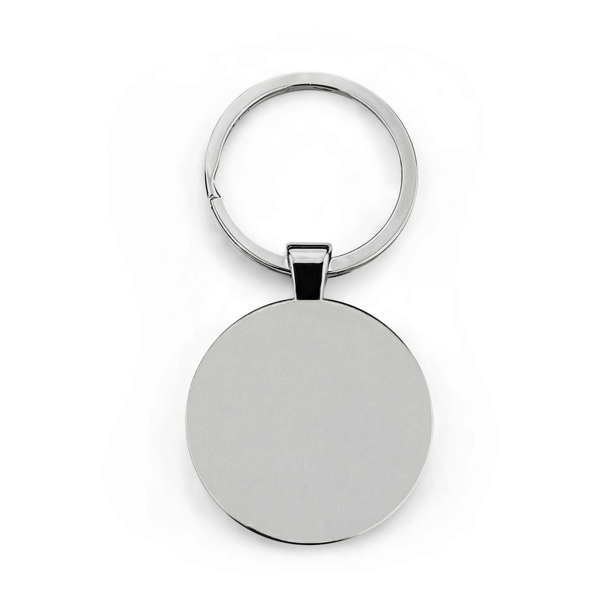 Vintage Edison Bulb Round Stainless Steel Keychain – Warm Light Photo Keyring