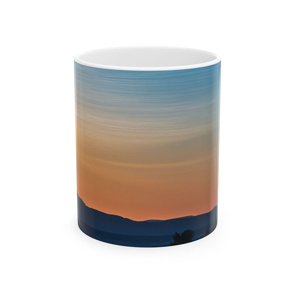 Sunset Landscape Ceramic Mug — Mountain Horizon Coffee Cup (11oz/15oz)