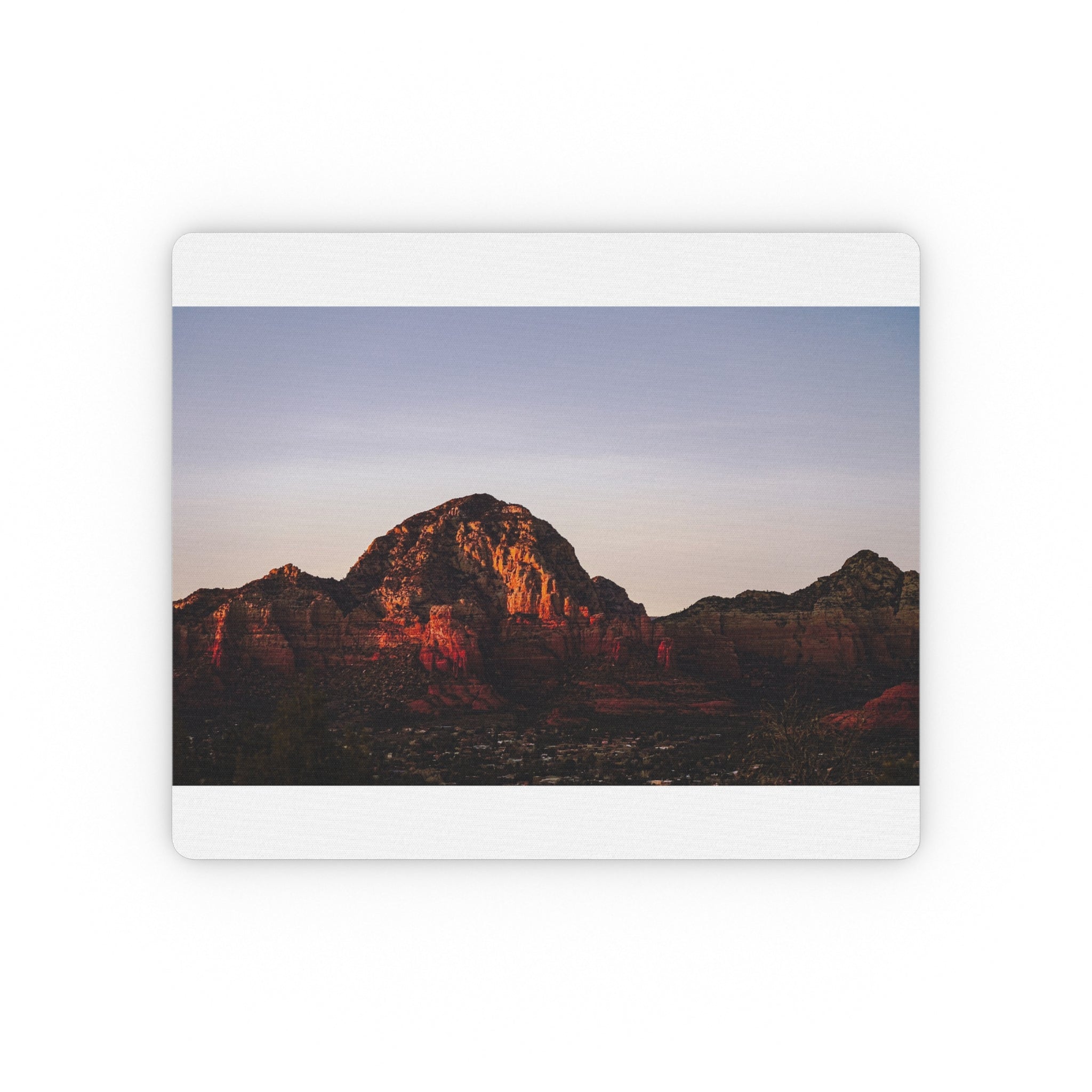 Desert Sunset Mouse Pad — Scenic Red Rock Landscape Desk Mat
