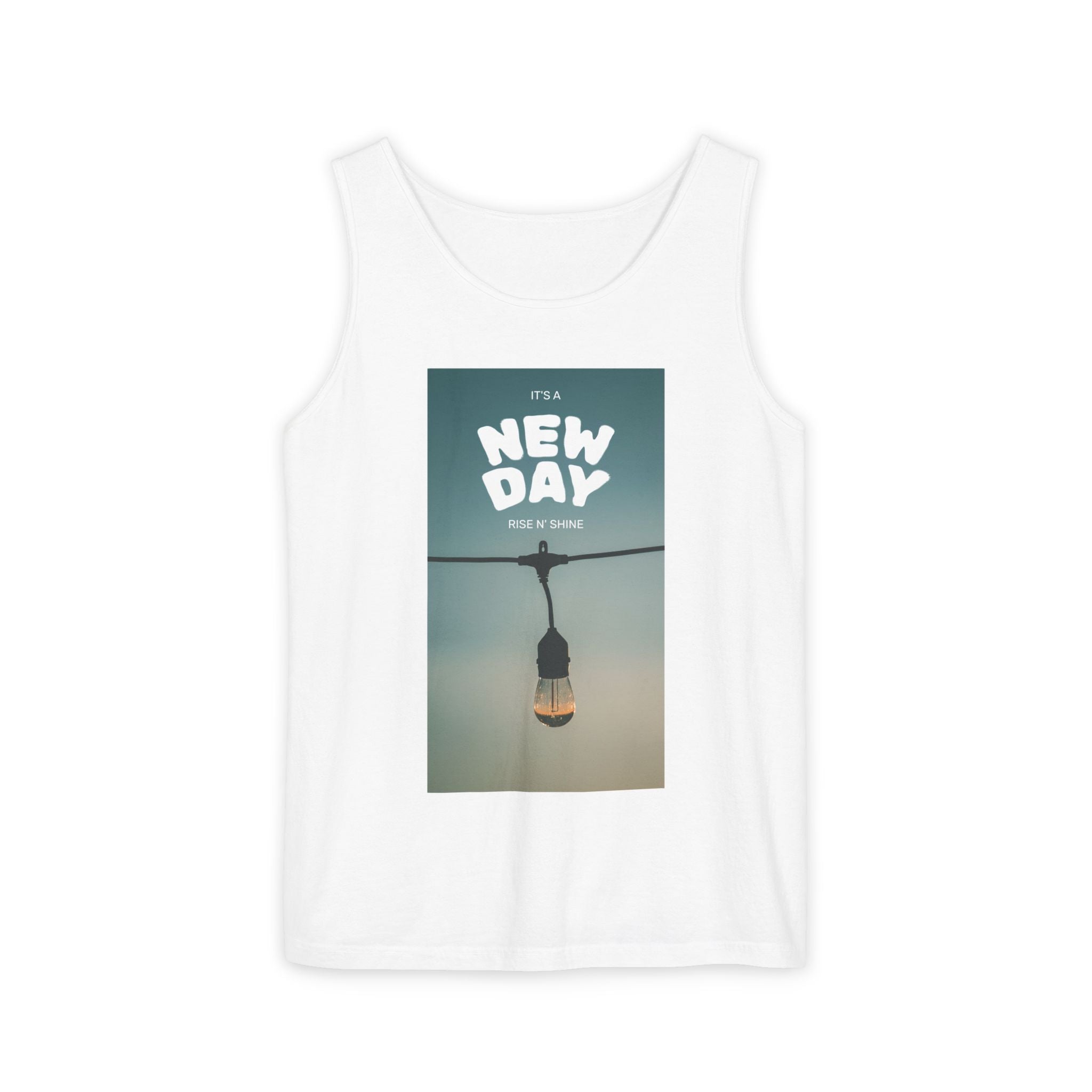 New Day Tank Top — Inspirational Light Bulb Graphic
