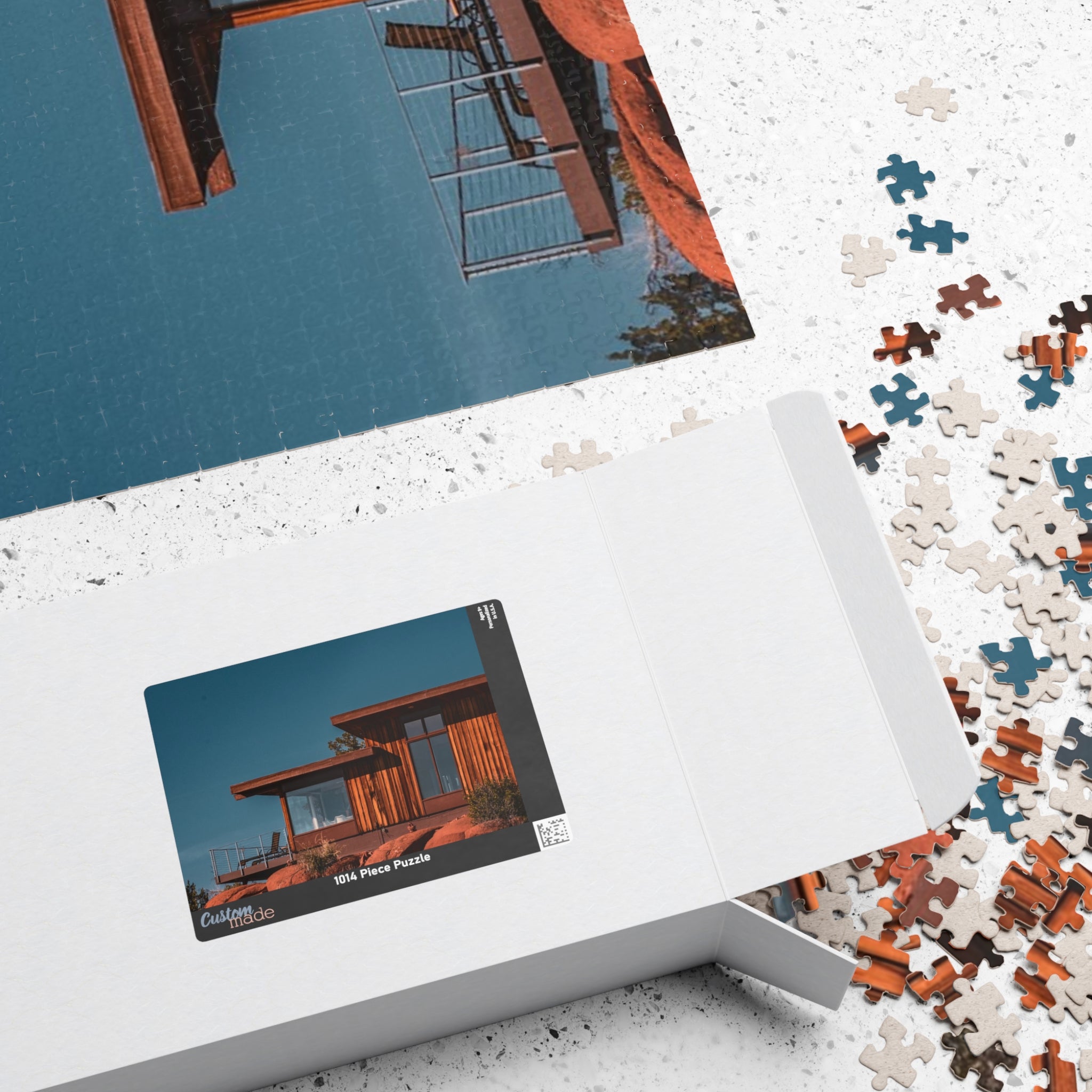 Desert Modern Cabin Jigsaw Puzzle — Scenic Sunset Home Puzzle (110–1014 pcs)