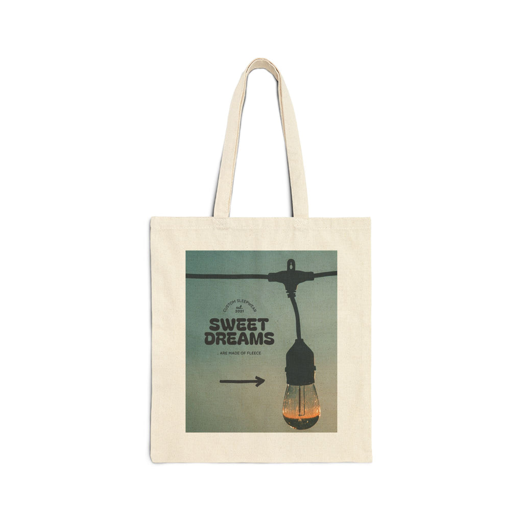 Sweet Dreams Lightbulb Canvas Tote — Retro Night Vibe Eco Shopping Bag