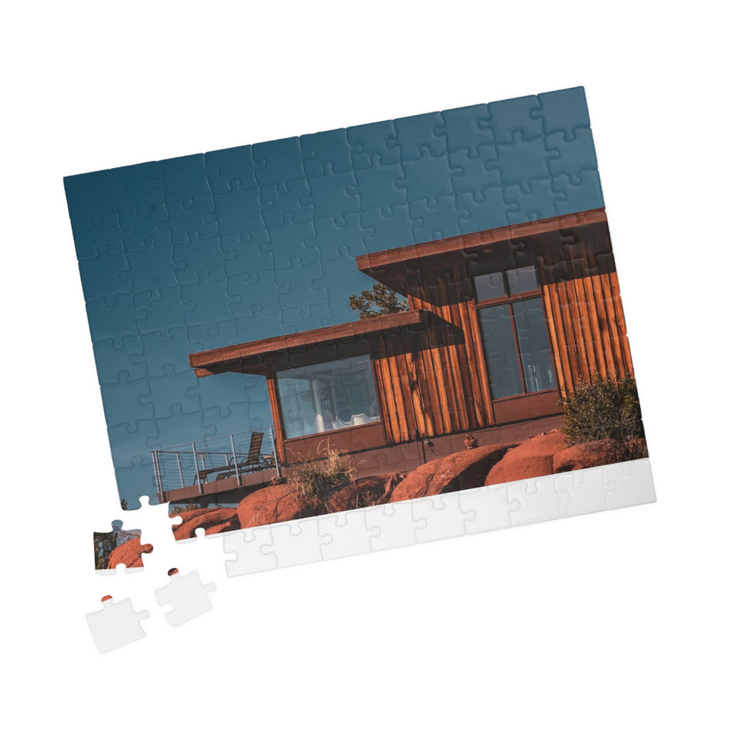 Desert Modern Cabin Jigsaw Puzzle — Scenic Sunset Home Puzzle (110–1014 pcs)