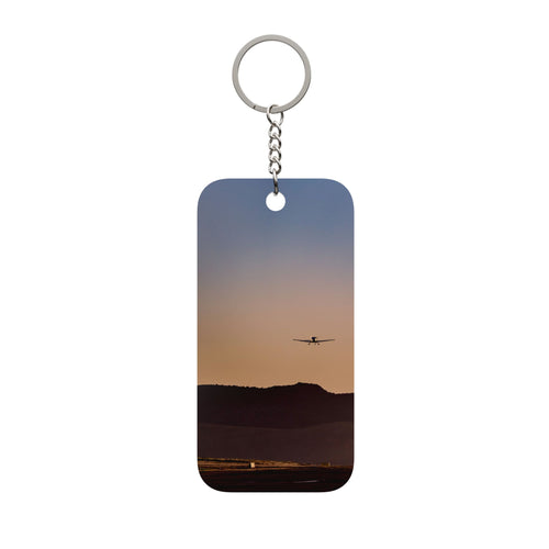Airplane Sunset Keychain — Double-Sided Travel Charm