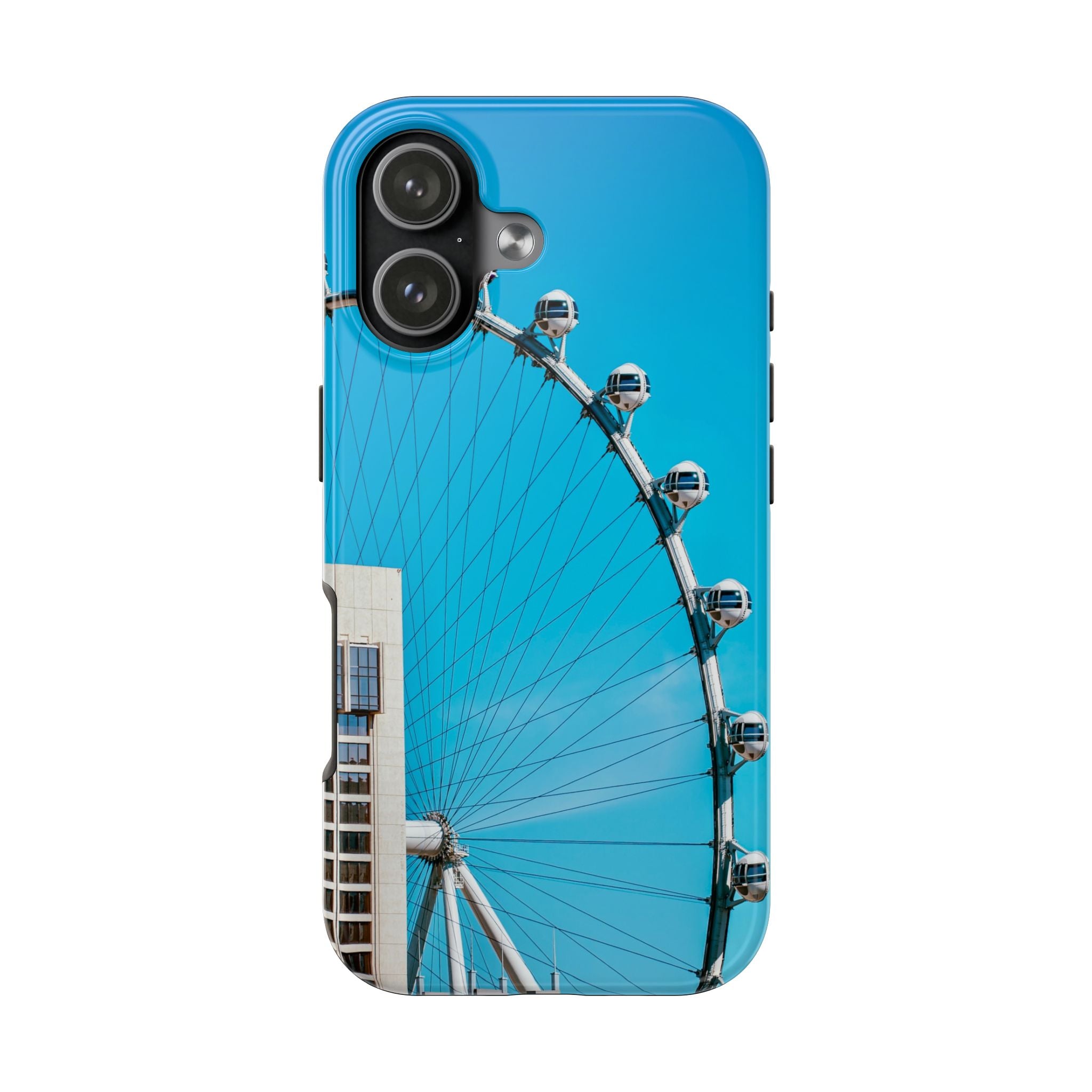 Ferris Wheel Tough Phone Case — Bright Blue Sky Travel Phone Cover