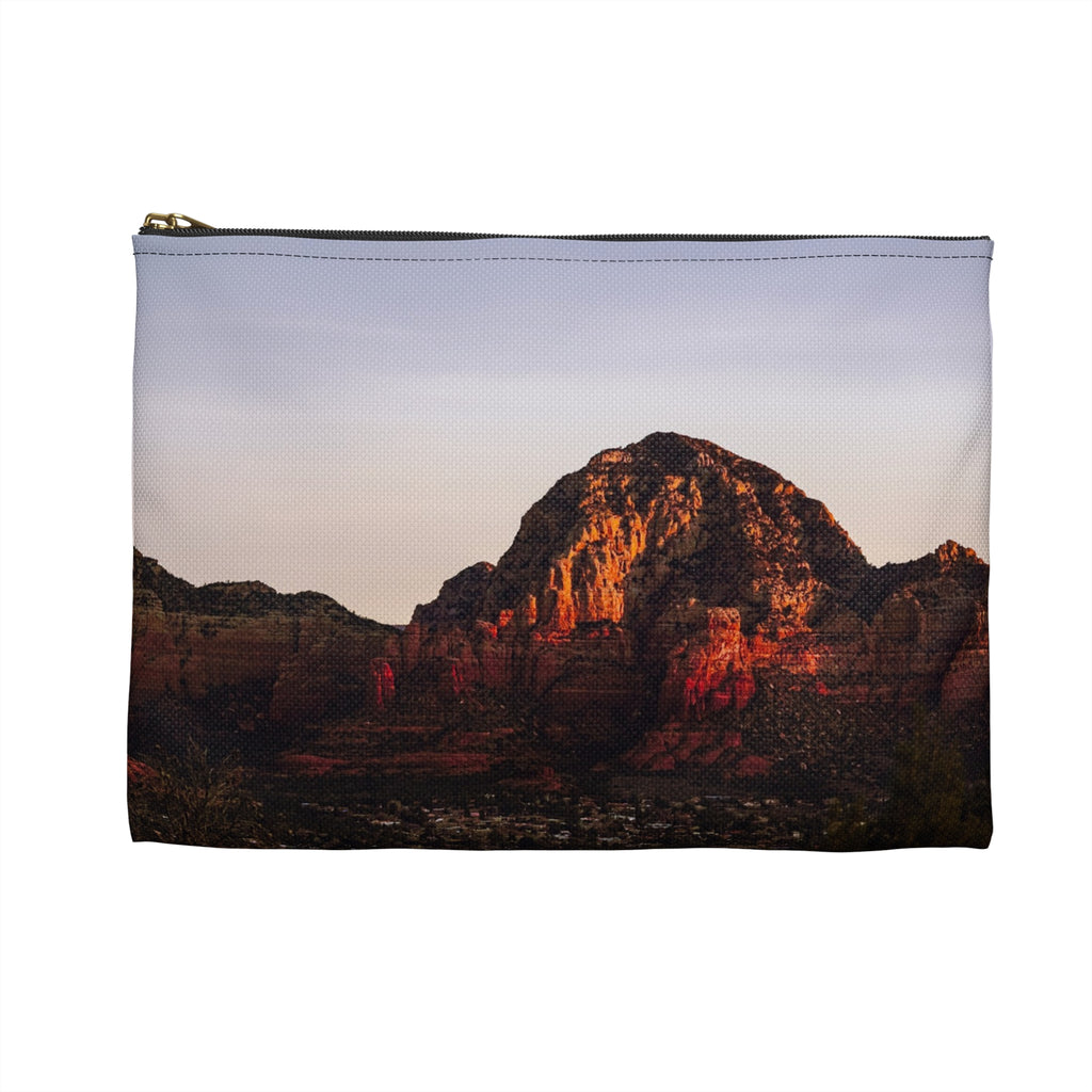 Desert Sunset Accessory Pouch — Mountain Landscape Travel Cosmetic Bag