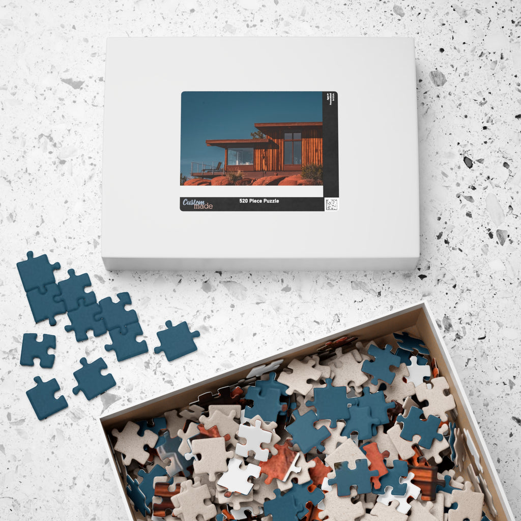 Desert Modern Cabin Jigsaw Puzzle — Scenic Sunset Home Puzzle (110–1014 pcs)