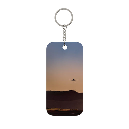 Airplane Sunset Keychain — Double-Sided Travel Charm