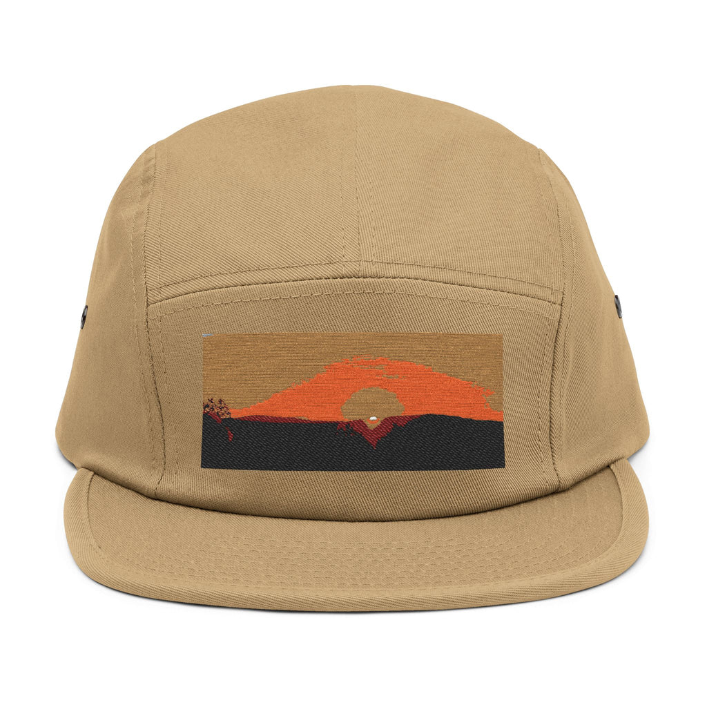 Sunset Horizon Embroidered 5-Panel Cap