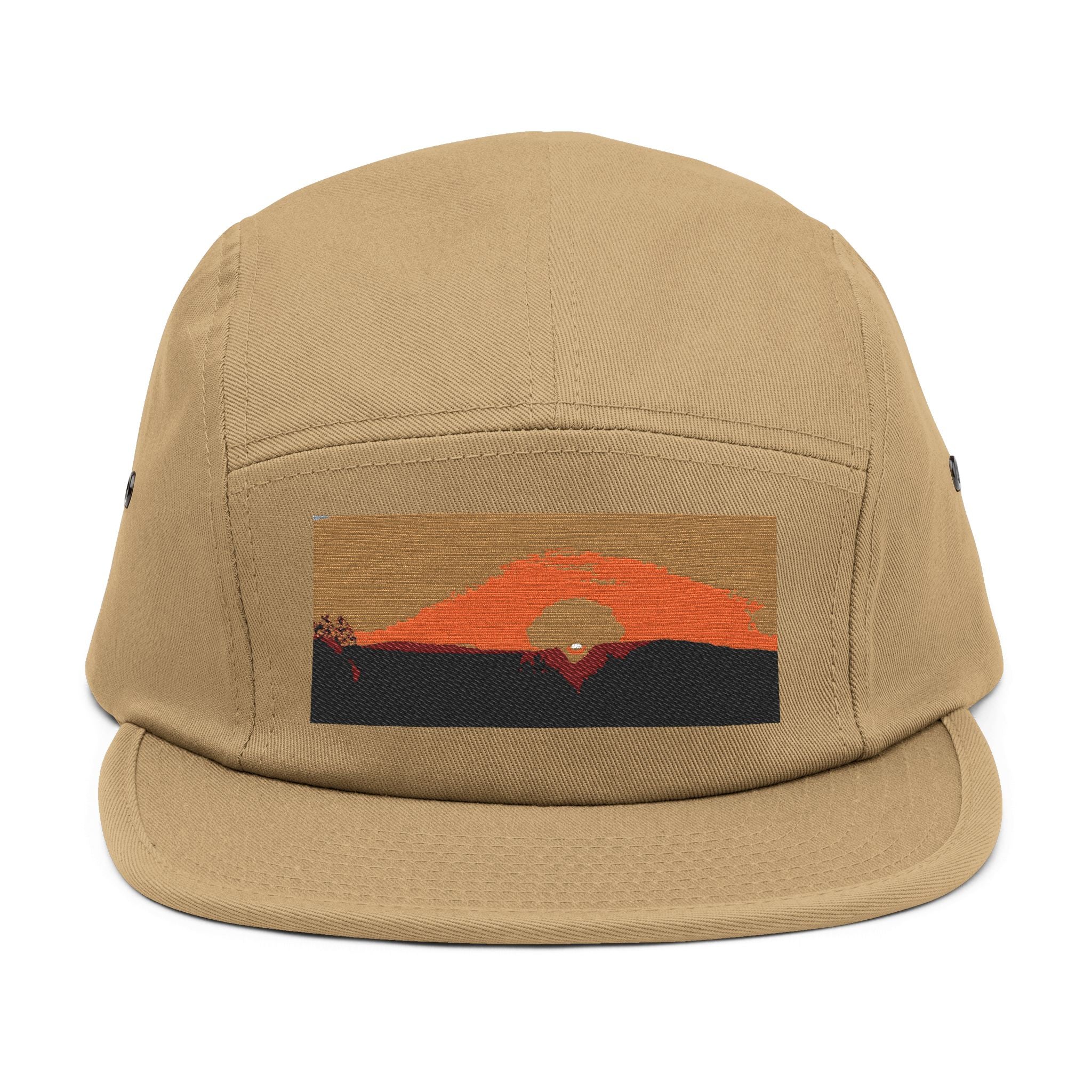 Sunset Horizon Embroidered 5-Panel Cap