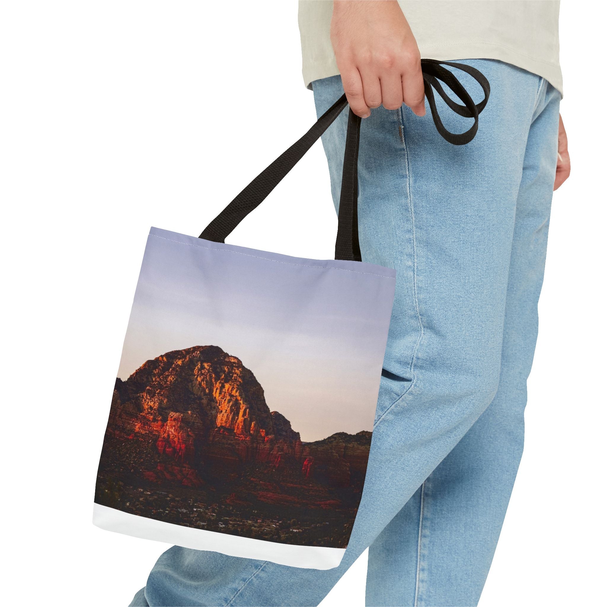 Sunset Cliff Tote Bag — Scenic Coastal Photography All-Over Print