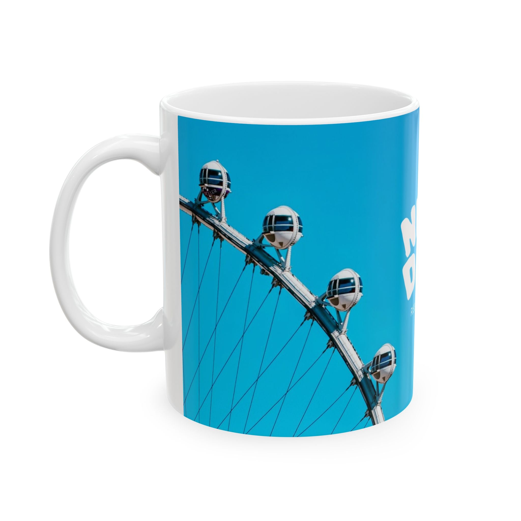 New Day Rise 'N' Shine Ceramic Mug — Inspirational Blue Coffee Cup (11oz/15oz)