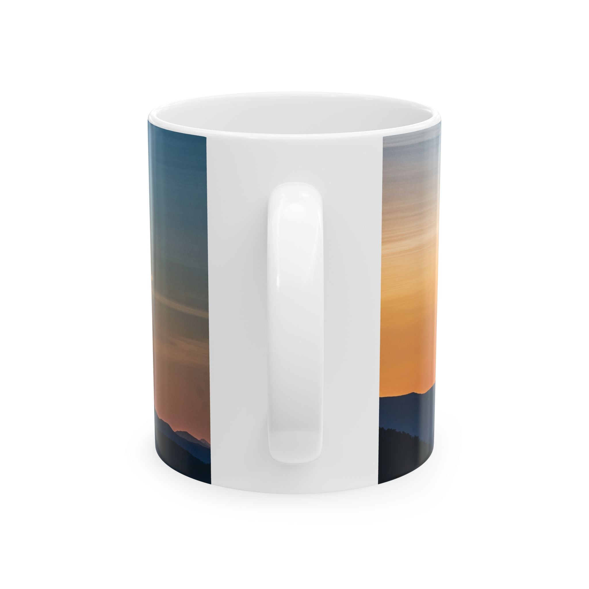 Sunset Landscape Ceramic Mug — Mountain Horizon Coffee Cup (11oz/15oz)