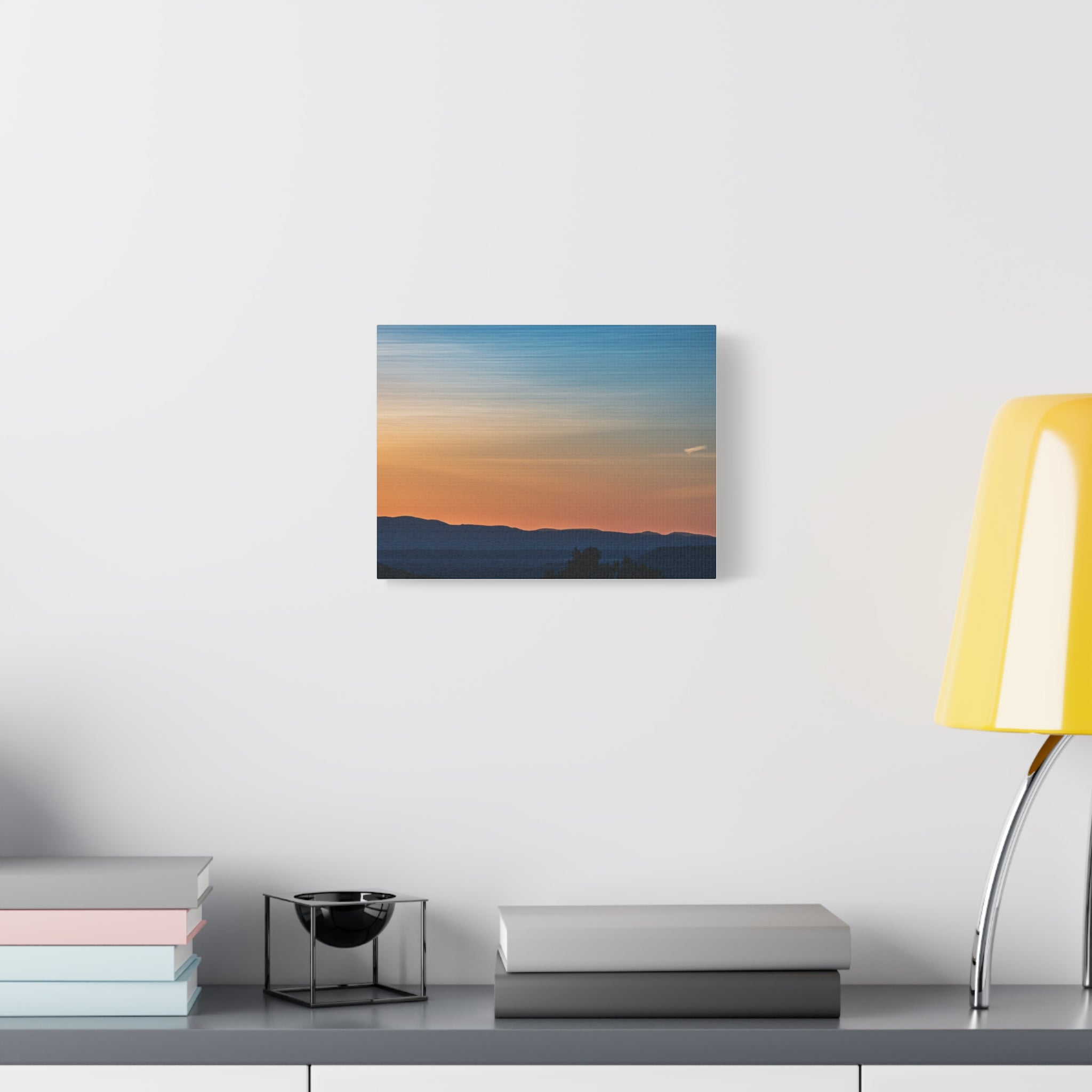 Sunset Mountain Landscape Matte Canvas Print — Stretched 1.25" Wall Art