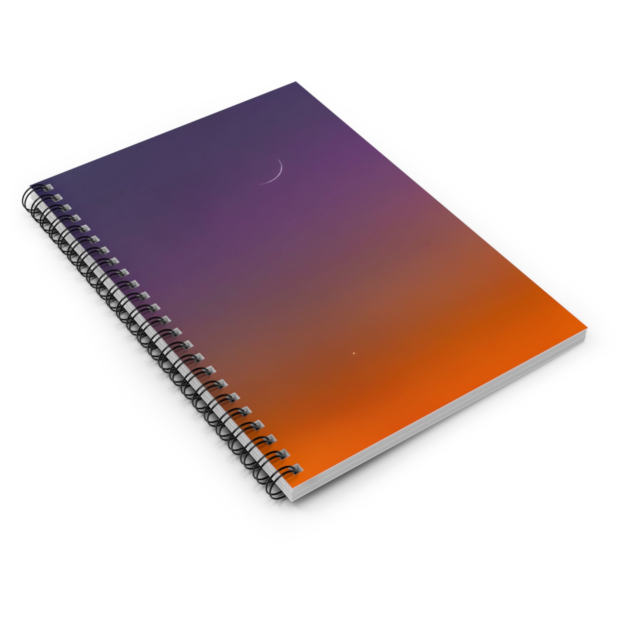 Crescent Dusk Spiral Notebook — Ruled Journal with Sunset Gradient