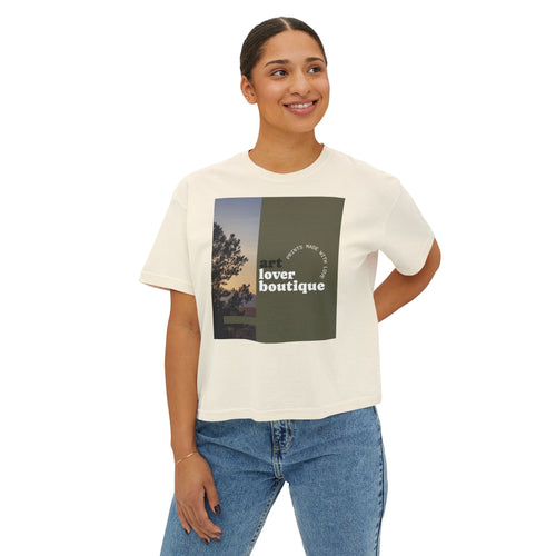 Boxy Tee — 'Art Lover Boutique' Vintage Sunset Graphic