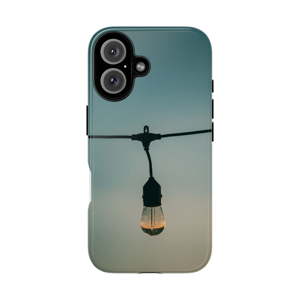 Phone Case - Hanging Light Bulb Silhouette, Moody Minimalist Protective Case