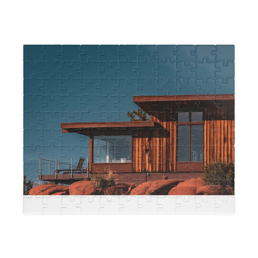 Desert Modern Cabin Jigsaw Puzzle — Scenic Sunset Home Puzzle (110–1014 pcs)